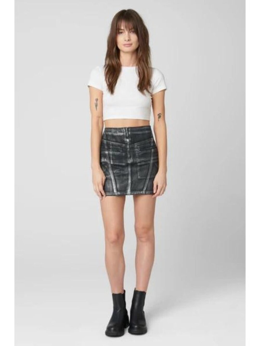 BLANKNYC Coated Denim Miniskirt - Black - Size 27 - New with Tag - Women's